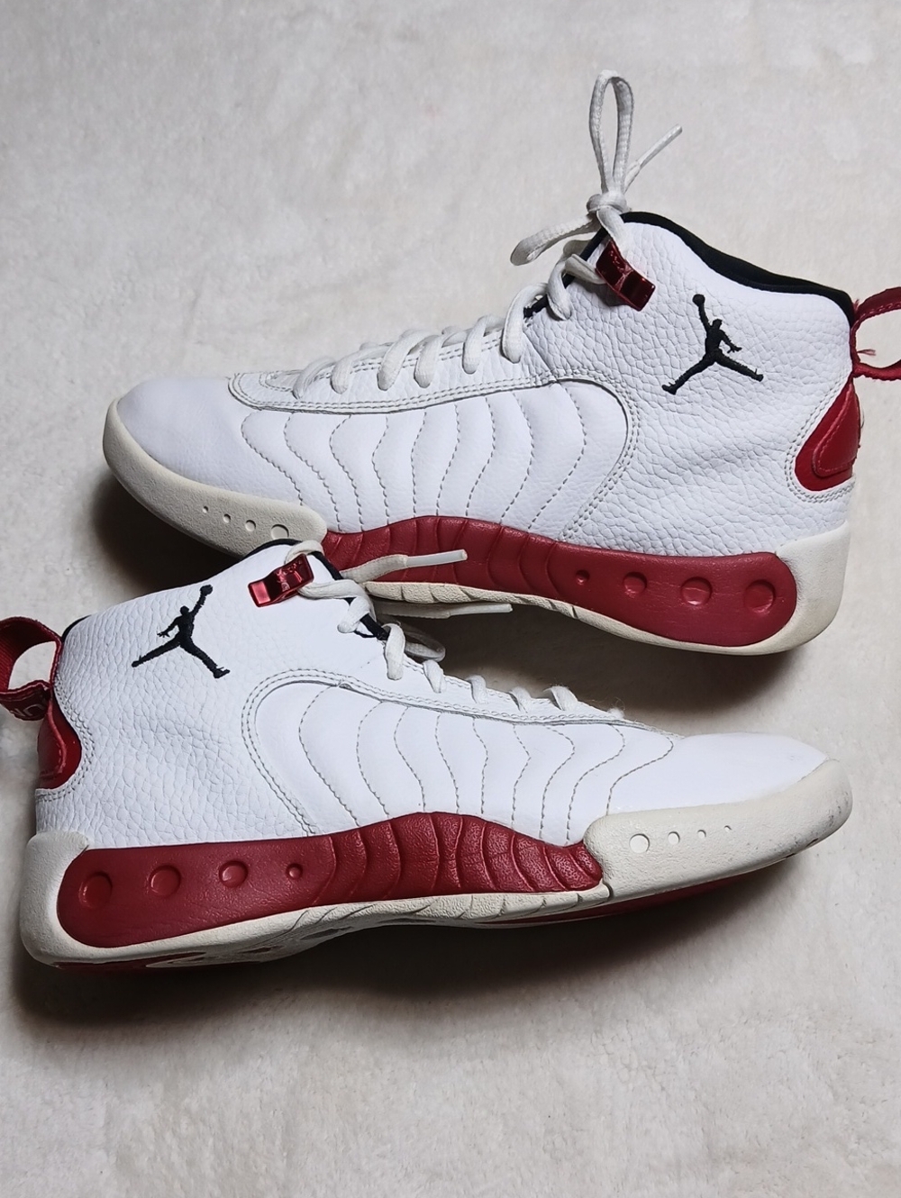 Jordan Jumpman Kids White and Red High-Top Sneakers Size 5Y